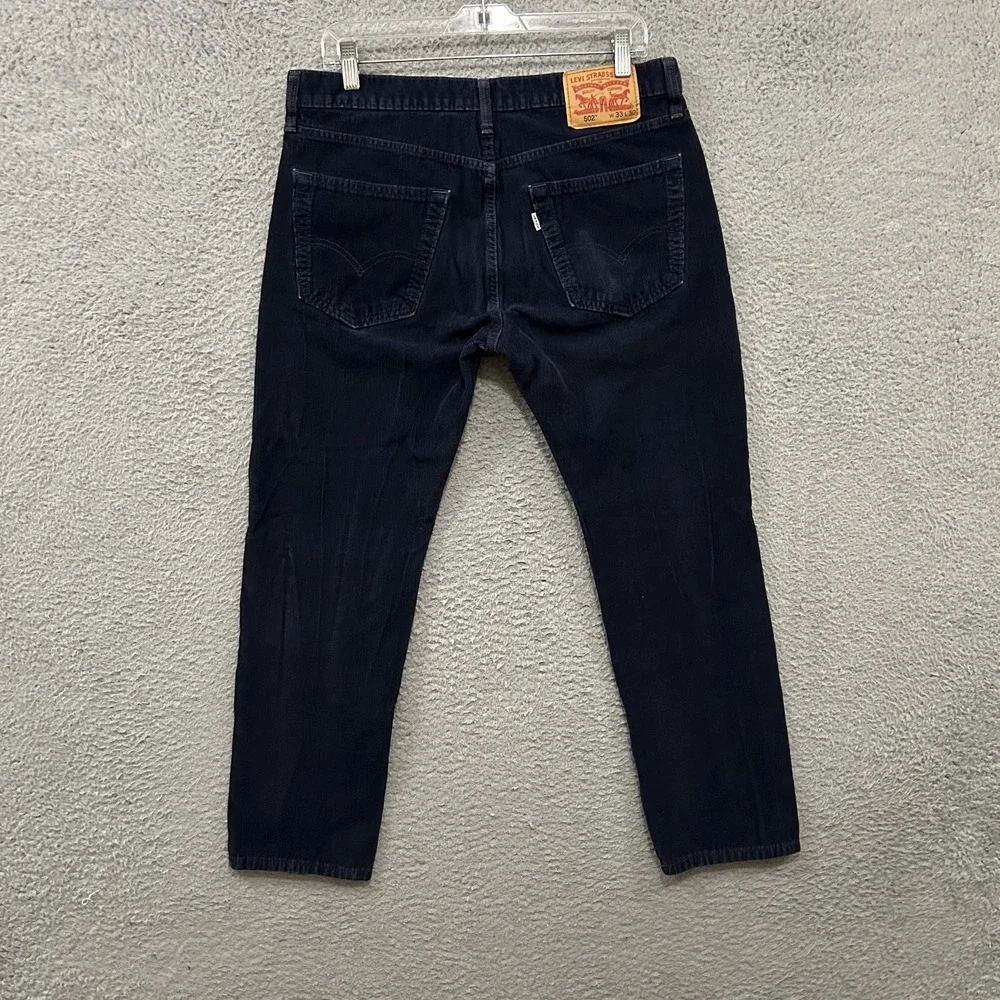 Levis Jeans Mens 33x30 Blue Corduroy‎ 502 Slim Tapered American Stretch Pants